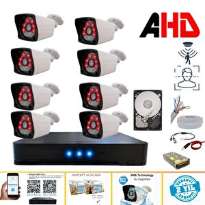 Arna 8 Diş Kamerali 2 Mp Hareket Algilama H.265+ 320 Gb Hdd Dahi̇l Ahd Güvenli̇k Seti̇- St28320m