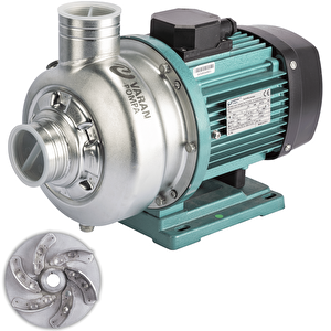 Varan Dwk 400t Açık Çarklı Paslanmaz Santrifüj Pompa 4 Hp / 3 Kw, Trifaze 380 V, 21 Mss (aisi 304)