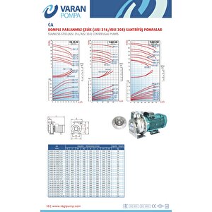 Varan Ca 50-32-200/3.0t Paslanmaz Santrifüj Pompa 4 Hp / 3 Kw, Trifaze 380 V, 38 Mss (aisi 304)