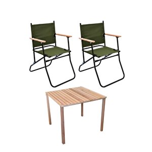 2 Adet 120 Kg Kapasiteli Katlanır Kamp Sandalyesi Ve 60 X 60 Kamp Masası-2-as-6060