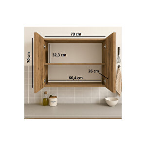 70li̇k Atlas Çam Üst Modül, Mutfak Dolabi, Çok Amaçli Dolap, Ki̇ler Dolabi