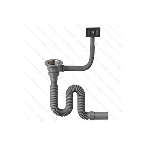 304 Paslanmaz Çelik Evye Süzgeçli Sifon | 6–7,5 Cm Ölçüye Uygun | Yandan Taşmalı Evyeler İçin