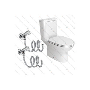 Aç Kapa Taharet Musluğu Seti – 2 Adet Musluk + 2×70 Cm Paslanmaz Çelik Flex