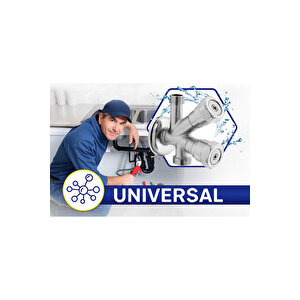 Dual Ara Musluk | Çamaşır & Bulaşık Makinesi Musluğu | 1/2” Giriş, 2 Çıkış, Pirinç Gövde