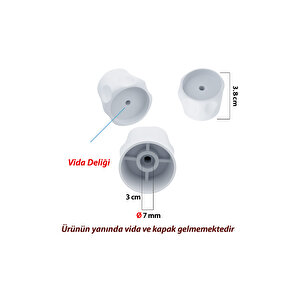 Vidalı 7 Mm - 5 Adet Radyatör Vanası Başlığı - Geniş Tip Petek Vana Kapağı - Petek Musluk Kafası