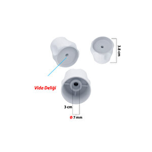 Vidalı 7 Mm - 5 Adet Radyatör Vanası Başlığı - Geniş Tip Petek Vana Kapağı - Petek Musluk Kafası