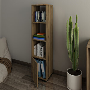 Kuzey Raflı, Kapaklı Minimal Kitaplık, Antik Ceviz Antik Ceviz
