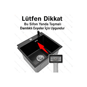 Çöpmak Evye Sifonu Yandan Taşmalı 32 Çıkışlı 11 Cm Çap Koku Önleyici Ve Tıkanma Yapmayan