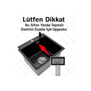 S Tekli Çöpmak Sifonu Çamaşır Çıkışlı Yandan Taşmalı 11 Cm Çap Koku Önleyici (ø32)