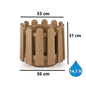 Omnipazar So-i̇s04 İstanbul Dekoratif Yuvarlak Saksı 14,1 Lt No 4