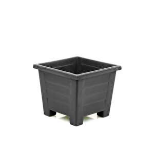 Sy-5845 Dekoratif Plastik Kare Ayaklı Saksı 3,5 Litre No 2 Antrasit