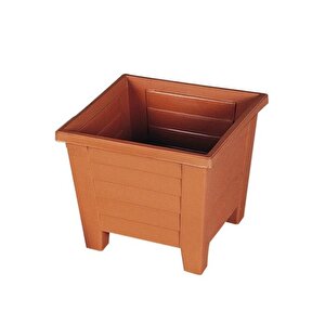 Sy-5847 Dekoratif Plastik Kare Ayaklı Saksı 15 Litre No 4 Kiremit