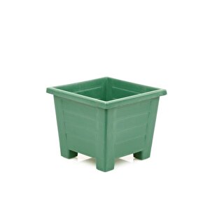 Sy-5845 Dekoratif Plastik Kare Ayaklı Saksı 3,5 Litre No 2 Yeşil