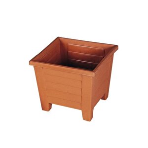 Sy-5846 Dekoratif Plastik Kare Ayaklı Saksı 7 Litre No 3 Kiremit