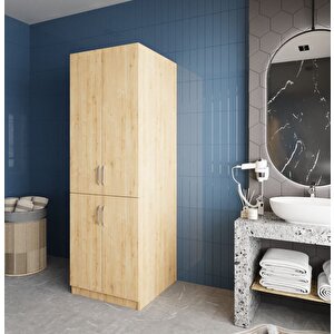 Venedik Çamaşır Ve Kurutma Makinesi Dolabı Banyo Dolabı Meşe- Montaj Dahil
