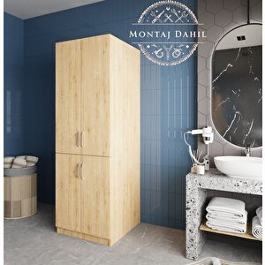Venedik Çamaşır Ve Kurutma Makinesi Dolabı Banyo Dolabı Meşe- Montaj Dahil