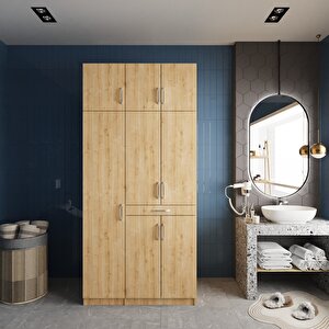 Vita Çamaşır Ve Kurutma Makinesi Dolabı Banyo Dolabı Meşe- Montaj Dahil