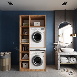 Vita Çamaşır Ve Kurutma Makinesi Dolabı Banyo Dolabı Çam Beyaz- Montaj Dahil