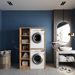 Almera Çamaşır Ve Kurutma Makinesi Dolabı Banyo Dolabı Çam Beyaz - Montaj Dahil