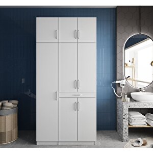 Vita Çamaşır Ve Kurutma Makinesi Dolabı Banyo Dolabı Beyaz- Montaj Dahil