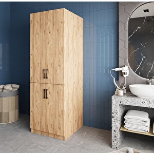 Venedik Çamaşır Ve Kurutma Makinesi Dolabı Banyo Dolabı Çam - Montaj Dahil