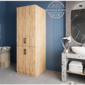 Venedik Çamaşır Ve Kurutma Makinesi Dolabı Banyo Dolabı Çam - Montaj Dahil