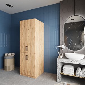 Venedik Çamaşır Ve Kurutma Makinesi Dolabı Banyo Dolabı Çam - Montaj Dahil