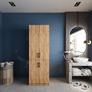 Venedik Çamaşır Ve Kurutma Makinesi Dolabı Banyo Dolabı Çam - Montaj Dahil