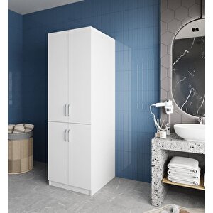 Venedik Çamaşır Ve Kurutma Makinesi Dolabı Banyo Dolabı Beyaz- Montaj Dahil