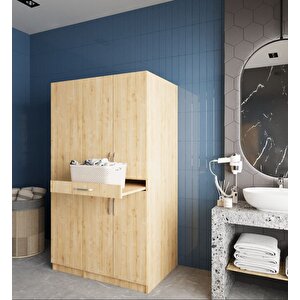 Tina Çamaşır Ve Kurutma Makinesi Dolabı Banyo Dolabı Meşe- Montaj Dahil