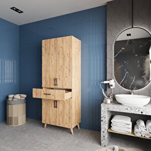 Mavera Çok Amaçlı Dolap Banyo Mutfak Kiler Dolabı Çam- Montaj Dahil