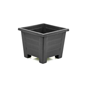 Sy-5847 Dekoratif Plastik Kare Ayaklı Saksı 15 Lt Antrasit 6 Adet