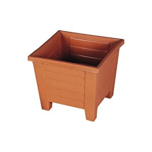 Sy-5848 Dekoratif Plastik Kare Ayaklı Saksı 30 Lt Kiremit 6 Adet