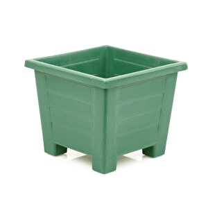 Sy-5848 Dekoratif Plastik Kare Ayaklı Saksı 30 Lt Yeşil 6 Adet