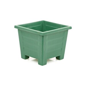 Sy-5848 Dekoratif Plastik Kare Ayaklı Saksı 30 Lt Yeşil 6 Adet
