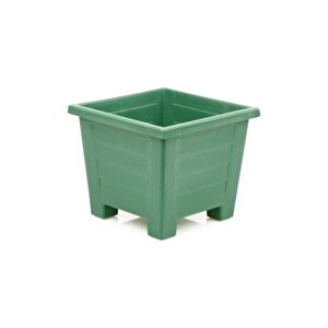 Sy-5847 Dekoratif Plastik Kare Ayaklı Saksı 15 Lt Yeşil 6 Adet