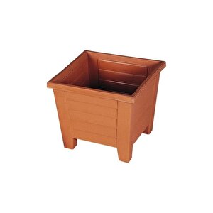 Sy-5847 Dekoratif Plastik Kare Ayaklı Saksı 15 Lt Kiremit 6 Adet