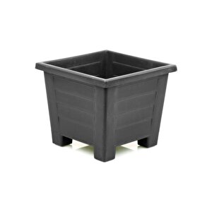 Sy-5848 Dekoratif Plastik Kare Ayaklı Saksı 30 Lt Antrasit 6 Adet