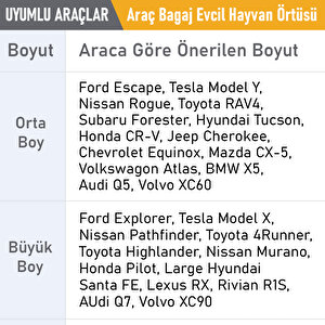 Haegs Araç Bagaj Örtüsü, Evcil Hayvan Köpek Bagaj Koruma Kılıfı - Suv, Sedan, Pickup Panelvan Bagaj Havuzu,- Large - Siyah