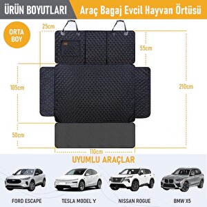 Haegs Araç Bagaj Örtüsü, Evcil Hayvan Köpek Bagaj Koruma Kılıfı - Suv, Sedan, Pickup Panelvan Bagaj Havuzu,- Medium - Gri Gri
