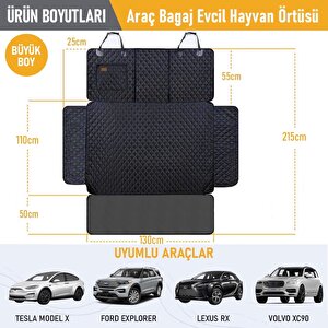 Haegs Araç Bagaj Örtüsü, Evcil Hayvan Köpek Bagaj Koruma Kılıfı - Suv, Sedan, Pickup Panelvan Bagaj Havuzu,- Large - Gri Gri