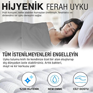Haegs Seyahat Uyku Nevresimi, %100 Pamuk, Hafif Kompakt Taşınabilir Seyahat Tipi Nevresim Takımı,  Kamp Çadır Çarşafı 220 X 105cm Gri