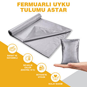 Haegs Seyahat Uyku Nevresimi, %100 Pamuk, Hafif Kompakt Taşınabilir Seyahat Tipi Nevresim Takımı,  Kamp Çadır Çarşafı 220 X 105cm Gri