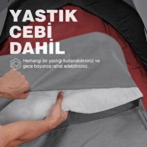 Haegs Seyahat Uyku Nevresimi, %100 Pamuk, Hafif Kompakt Taşınabilir Seyahat Tipi Nevresim Takımı,  Kamp Çadır Çarşafı 220 X 105cm Gri