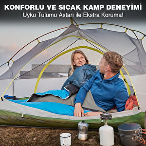 Haegs Seyahat Uyku Nevresimi, %100 Pamuk, Hafif Kompakt Taşınabilir Seyahat Tipi Nevresim Takımı,  Kamp Çadır Çarşafı 220 X 105cm Gri