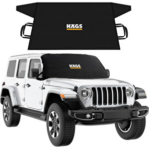 Haegs Buz Ve Kar Önleyici Araç Ön Cam Örtüsü Brandası | Ağır Hizmet Tipi 600d Oxford Kumaş | Don Örtüsü (165x76cm) Xs - Siyah Siyah