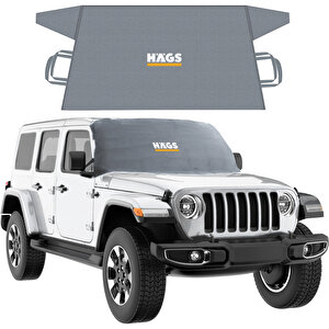Haegs Buz Ve Kar Önleyici Araç Ön Cam Örtüsü Brandası | Ağır Hizmet Tipi 600d Oxford Kumaş | Don Örtüsü (165x76cm) Xs - Gri Gri