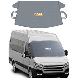 Haegs Buz Ve Kar Önleyici Araç Ön Cam Örtüsü Brandası | Ağır Hizmet Tipi 600d Oxford Kumaş | Don Örtüsü (198x114cm) Xxl - Gri Gri