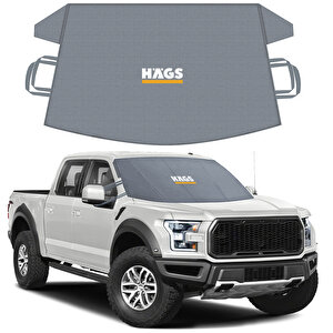 Haegs Buz Ve Kar Önleyici Araç Ön Cam Örtüsü Brandası | Ağır Hizmet Tipi 600d Oxford Kumaş | Don Örtüsü (185x109cm) Xl - Gri Gri