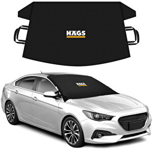 Haegs Buz Ve Kar Önleyici Araç Ön Cam Örtüsü Brandası | Ağır Hizmet Tipi 600d Oxford Kumaş | Don Örtüsü (178x106cm) L - Siyah Siyah